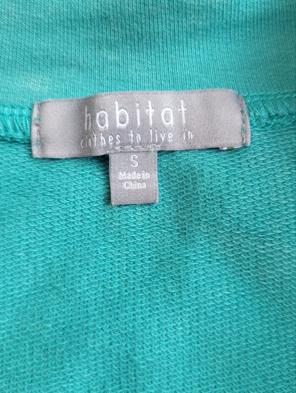 Habitat Clothes to Live In Turquoise River Wash Terry Chill Jacket Size S - Picture 4 of 11